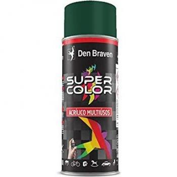 Den Braven, Pintura Acrílica en Spray Multiusos de Uso Profesional y Doméstico, Para interiores y exteriores, Secado rápido y Acabado Brillante, Supercolor, Verde Musgo RAL 6005, Bote 400 ml