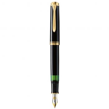 Pelikan Souverän - Pluma en punto de escritura M, color negro y oro