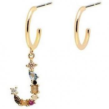PDPAOLA - Pendientes Letra J - Plata de Ley 925 Bañada en Oro de 18k - Joyas para Mujer