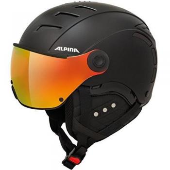 Casco de Esquí Alpina Jump 2.0 QuattroVarioflex MM con Visera, Negro Mate, Talla 59-61 cm