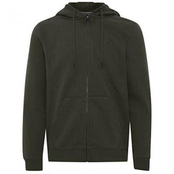 Sudadera con capucha y cremallera Blend Downton, color verde oscuro, talla M, 50% algodón y 50% poliéster