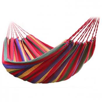 Hamaca primavera verano jardin multicolor algodon lona 280x100 resistencia dormir cama descanso