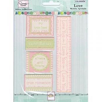 Acentos de amor Tejido fabricación de tarjetas embellishments-denas armario Retro Colección