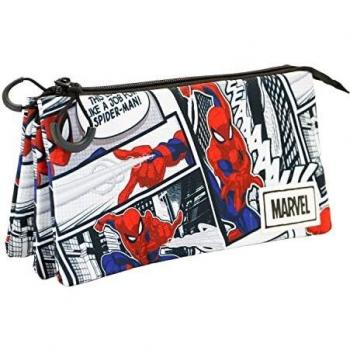 Spiderman Stories-Estuche Portatodo Triple Fan, Multicolor