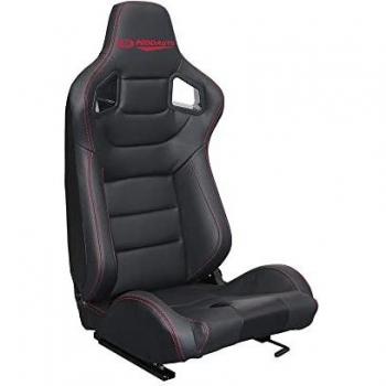 MODAUTO Asiento Deportivo Coche,Semibaquet Ajustable,Adaptable para Cochescon,Ríeles incluidos,Conductor y Pasajero,para Coche y Simulador de Conducción,Modelo M-N705R,Negro Logo