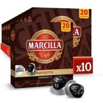Marcilla Cápsulas de Café Ristretto | Intensidad 12 | 200 Cápsulas Compatibles Nespresso (R