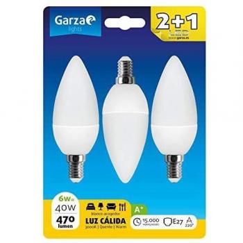 LED BOMBILLA VELA 6W E14 220º 470LM 30K BL.2+1