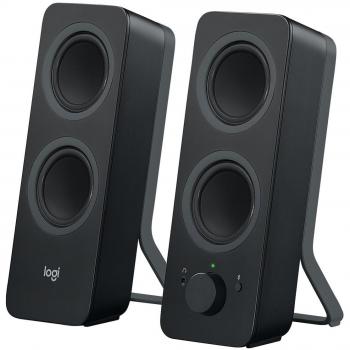 Sistema de Altavoces Bluetooth Logitech Z207 con Sonido Estéreo, 10W de Pico, Entrada Audio 3.5 mm y Toma Auriculares para Multidispositivos, Negro