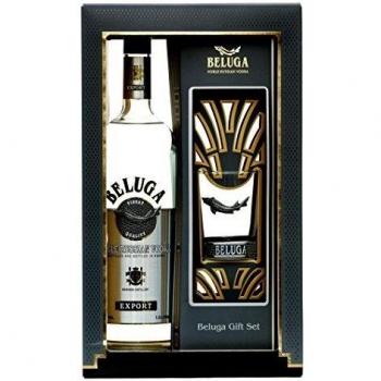 Beluga Export Noble Russian Vodka con paquete regalo mit 1 Rocking Glas - 1 x 1 l