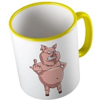 Böse wütendes Schwein Vegetarier Vegan ★ Taza divertida - taza de café - taza de té ★ impresión de alta calidad y lema divertido ★ El regalo perfecto para cada ocasión