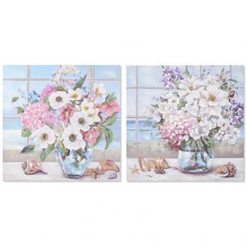 Cuadro DKD Home Decor Shabby Chic 100 x 2,8 x 100 cm y 100 x 3 x 100 cm (2 Unidades)