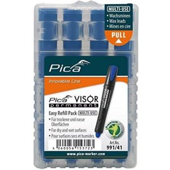 Set de Recambios para Marcadores Permanentes Pica Visor - 4 Unidades, Color Azul, Resistente al Agua, Ecológico