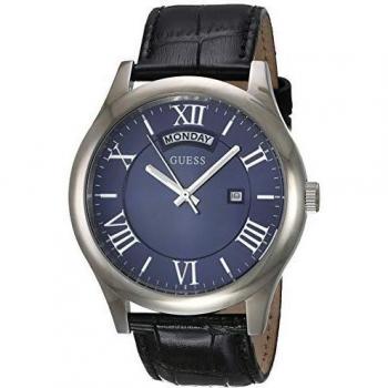 Guess Men's Analogue Quartz Watch with Leather Strap W0792G1