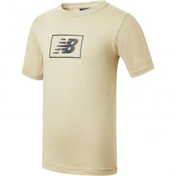 Camiseta New Balance Essentials Sports Logo manga corta beige negro junior