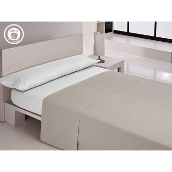 Encimera de Sábana 100% Algodón Liso Gris para Cama de 90/100 Happy Home
