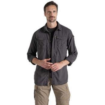Craghoppers NosiLife Adventure III Long Sleeve Shirt - Black Pepper for Men