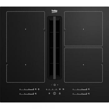 Placa de inducción Beko 60cm 4 fuegos 7400w aspirante HIXI64700UF1