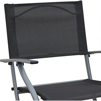 7H SEVEN HOUSE Silla Plegable de Exterior con Brazos Modelo Ada de 7house | Silla Resistente en Acero y Textilene | Silla de Exterior Jardín Terraza Playa Balcón | 49x54x84cm