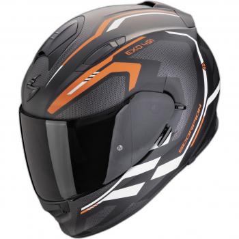 Casco Scorpion Exo-491 Kripta Matt Black-Orange-White