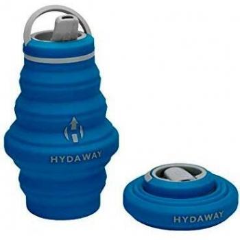 Hydaway - Botella de agua plegable | Tapa abatible | 500 ml | Fácil de transportar, apta para viajes, silicona de grado alimentario