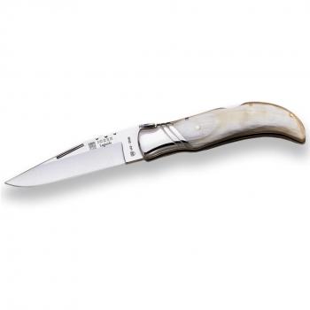 Navaja de caza Joker laguiole NA10 con virola inox, puño en asta de toro y hoja de 10 cm - Ideal para pesca, caza, camping y senderismo
