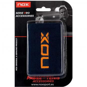 NOX MUÑEQUERA Blister 2 UND Azul Logo Naranja