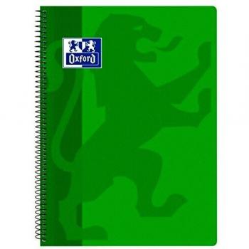 Oxford, Libreta A4 con Cuadrícula 4x4, Tapa de Plástico, 80 Hojas, 90g - Color Verde