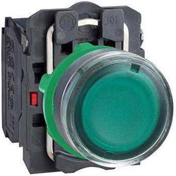 Schneider Electric XB5AW33B5 - Complete Push Button Green with Illuminated 24V Green LED, 1 Normally Open (1NI) and 1 Normally Closed (1NC) Contact