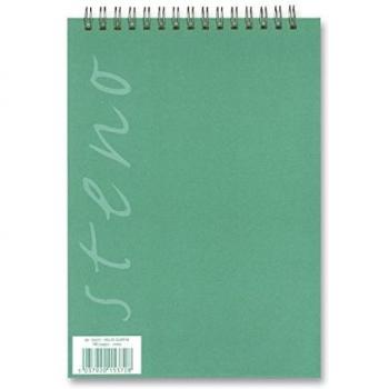 Bloc-notes Sténo A5 60g - Papel blanco liso, espiral, 90 hojas
