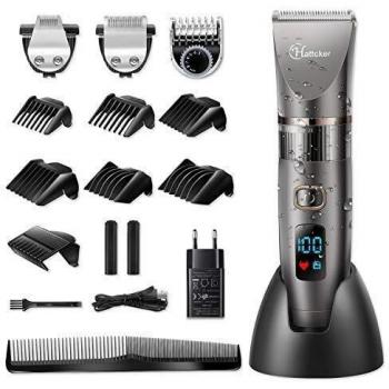 HATTEKER Cortapelos Hombre Maquina de Cortar el Pelo Cortadora de Pelo Barbero Electric Recortador de Barba y Precisión Waterproof