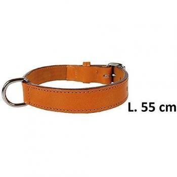 Collar para perros de piel genuina 55cm marrón claro Zolux