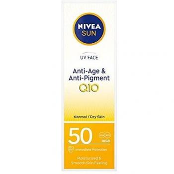 NIVEA UV Face SPF50 Q10 Anti-Age & Anti-Pigment 0% White Residue