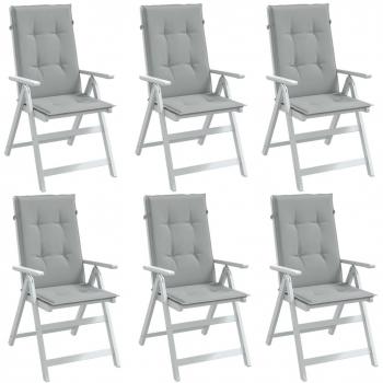 Cojines para silla Respaldo Alto 6 Mélange 120x50x4 Tela Gris Claro
