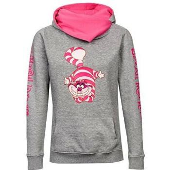 Alicia en el País de Las Maravillas Mujer Sudadera con Capucha Jaspeado Gris/Pink XL