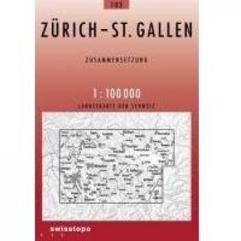 Mapa Excursionista y Topográfico de Zurich y St. Gallen 1:100.000 - Mapiberia f&b