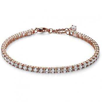 Pulsera Tenis Brillante de Pandora en Oro Rosa con Circonitas Cúbicas - 20 cm