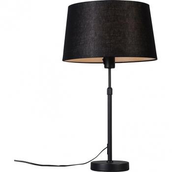 Lámpara de mesa ajustable negra con pantalla negra 35cm - PARTE