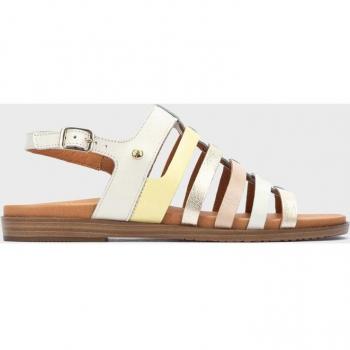 Sandalias Pikolinos Formentera blanco de piel con hebilla lateral - Modelo elegante para mujer