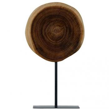 Figura Decorativa 22 x 22 x 39 cm Natural Negro - Diseño Único, Material: Madera de suar, Color: Natural Oscuro, Dimensiones: 22 cm de ancho x 22 cm de profundidad x 39