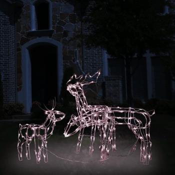 Alumbrado de Navidad con renos 3 piezas 229 LED