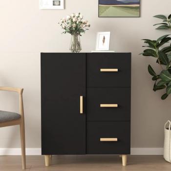 Aparador negro de madera contrachapada 69,5x34x90 cm