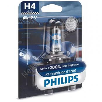 PHILIPS RacingVision GT200 H4 bombilla de faros delanteros con un aumento de +200%, en blister individual