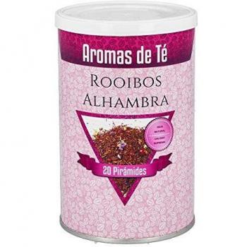 Aromas de Té - Pirámides de Rooibos Alhambra con Malva Frambuesas/Infusión Rooibos Alhambra con Pasas Granada - Digestivo - Con Efectos Relajantes- 20 pirámides