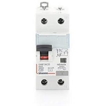 Interruptor Diferencial Termomagnético 1P+N 10A 30mA AC 4,5kA 2 Módulos GA8813AC10 - Bticino