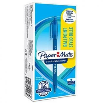 Bolígrafo Retráctil Comfortmate Azul 1.0mm Pack de 12