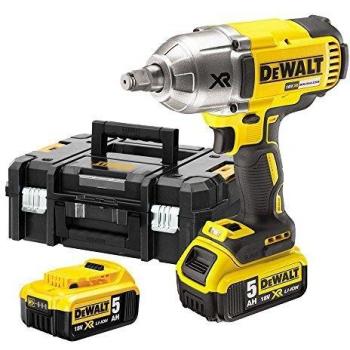 DEWALT DCF899HP2-QW - Llave Impacto a bateria sin escobillas XR 18V 1/2 Alto Par 950Nm con anillo de retención Li-Ion 5,0Ah con maletín TSTAK