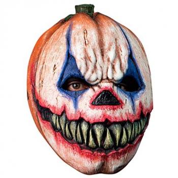 Máscara de Disfraz Payaso Calabaza de Látex Resistente, Pintada a Mano para Halloween y Carnaval, Talla Adulto