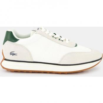 Lacoste L-Spin Men's Low-Top Running Sneakers with Logo in White Textile