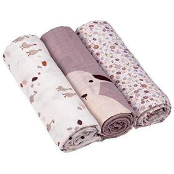 Paquete de 3 Paños de Muselina L Tiny Farmer Flores
