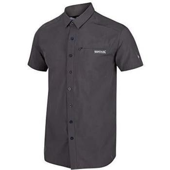 Regatta Kioga II-Camisa Deportiva con Panel De Ventilación En La Espalda Y Bolsillo con Cremallera En El Pecho Shirts, Hombre, Magnet, XXL